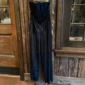 BLACK VELVET STRAPLESS JUMPSUIT NEW WITH TAGS